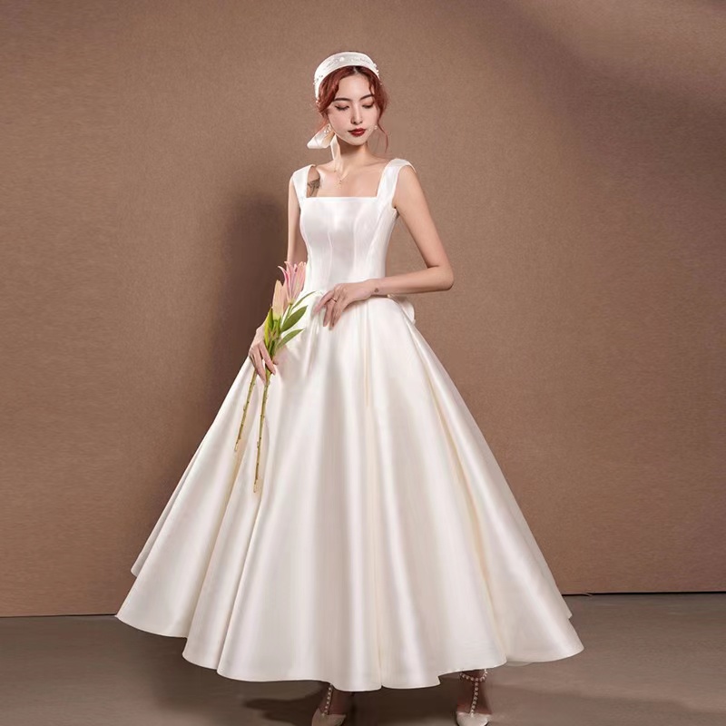 White Evening Dress, Satin Prom Dress, Cute Party Dress,backless Dress,custom Made