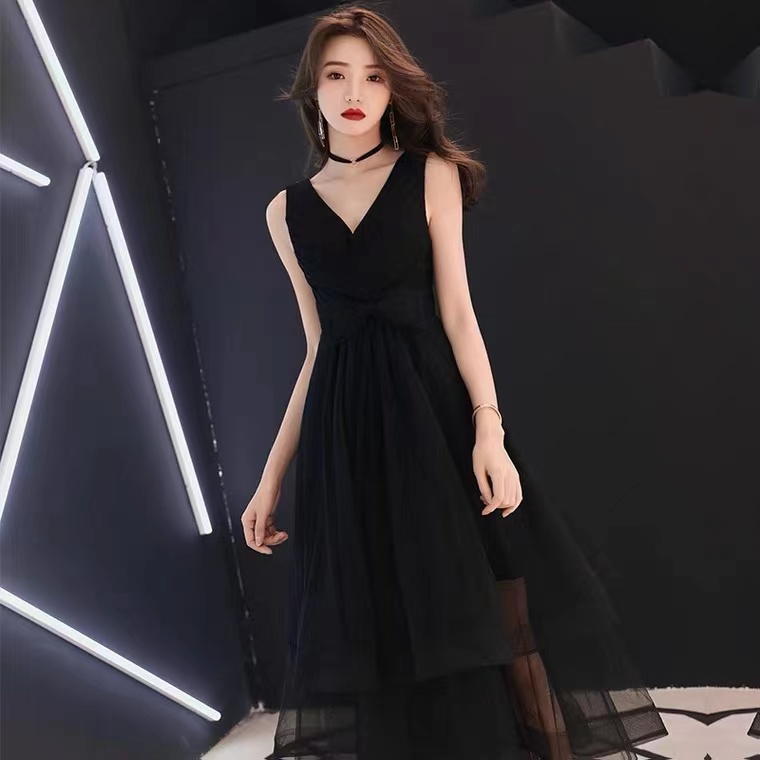 V-neck Evening Dress,black Prom Dress,backless High Low Dress,custom Made