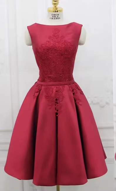 Red Evening Dress,sleeveless Party Dress,cute Homecomig Dress,custom Made