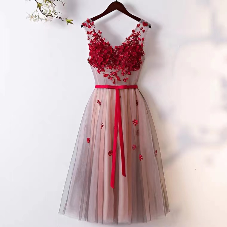 V-neck Prom Dress, Fairy Party Dress,sleeveless Evening Dress,custom Made