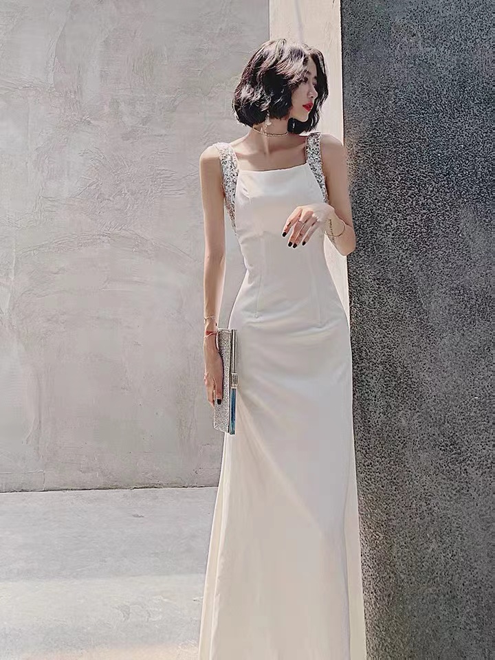 Sexy Party Dress, White Party Dress, Elegant Bodycon Prom Dress,custom Made
