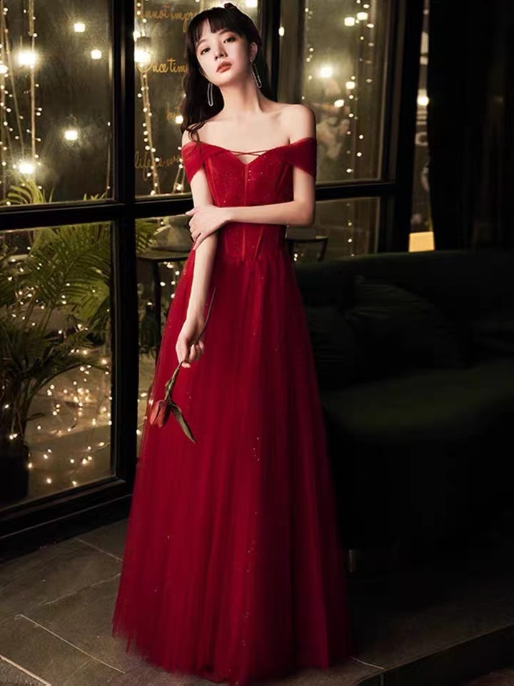 Red Dress, Fairy Off Shoulder Prom Dress,sexy Evening Dress,custom Made