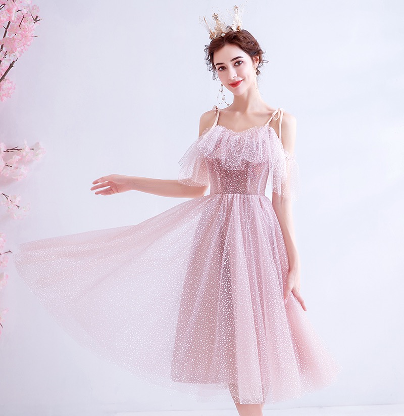 Spaghetti Strap Evening Dress, Chic Homecoming Dress,pink Party Dress,,custom  Made on Luulla