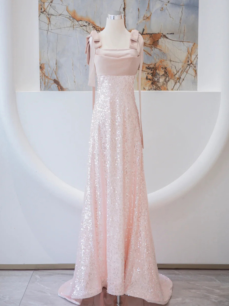 Spaghetti Strap Evening Dress, Temperament Prom Dress, Pink Party Dress,custom Made