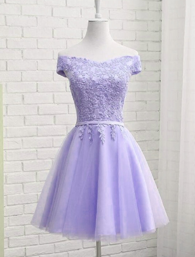Purple Homecoming Dresses,light Purple Tulle Graduation Dress,short Homecoming Dress , Cute Birthday Dress,custom Made