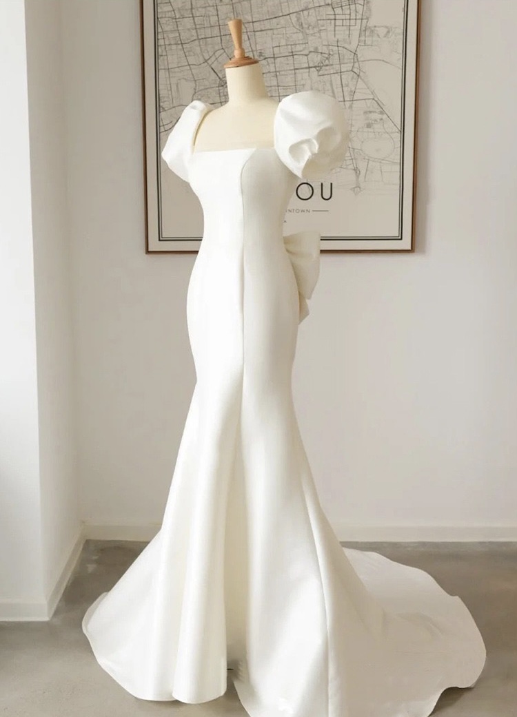 Off Shoulder Bridal Dress,white Wedding Dress,bodycon Bridal Dress,sexy Wedding Dress,custom Made
