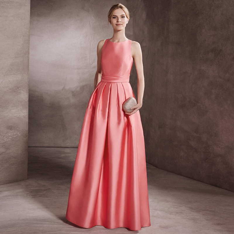 Satin Evening Dress,pink Prom Dress,sleeveless Party Dress,sexy Formal Dress,custom Made