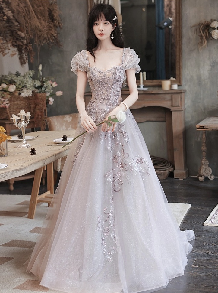 Off Shoulder Party Dress, Light Purple Prom Dress, Fairy Party Dress,glitter Evening Dress,custom Made