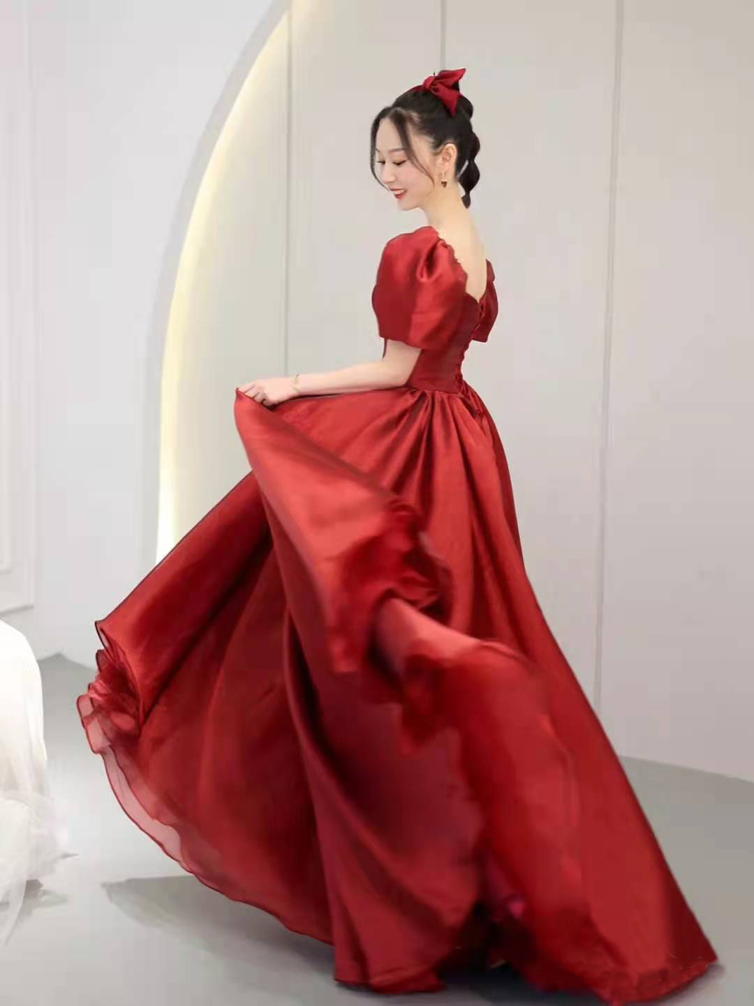 Off Shoulder Prom Dress, Red Evening Dress,princess Party Dress,sweet Graduation Dress,custom Made