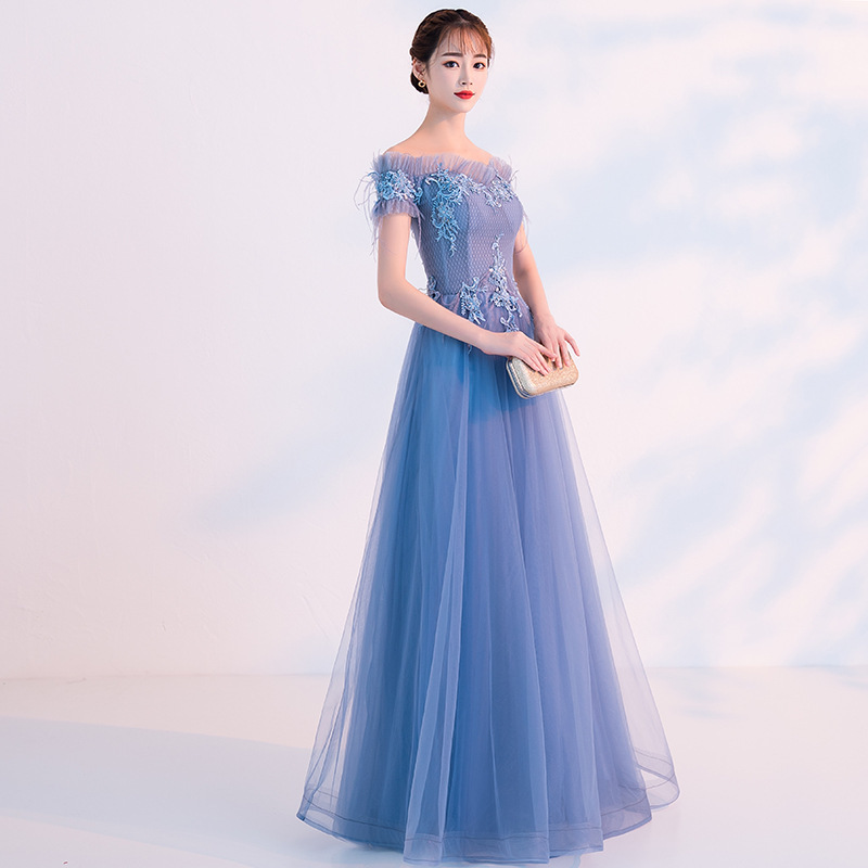 Off Shoulder Prom Dress,blue Evening Dress,elegant Party Dress,formal Dress,custom Made