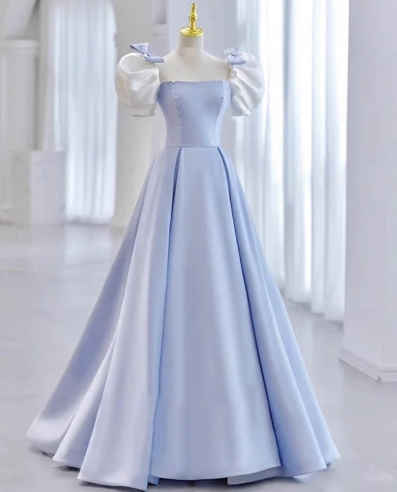 Off Shoulder Prom Dress,blue Evening Dress,elegant Party Dress,princess Dress,custom Made