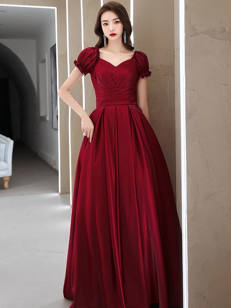 Off Shoulder Evening Dress,red Party Dress,satin Party Dress,noble Prom Dress,custom Made