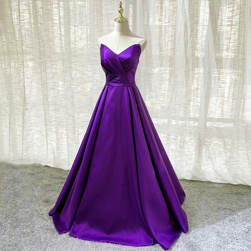 Purple Ball Gown Satin Long Lace-Up Sweet 16 Dress, Purple Formal Dress Purple Ball Gown Satin Long Lace-Up Sweet 16 Dress, Purple Formal Dress