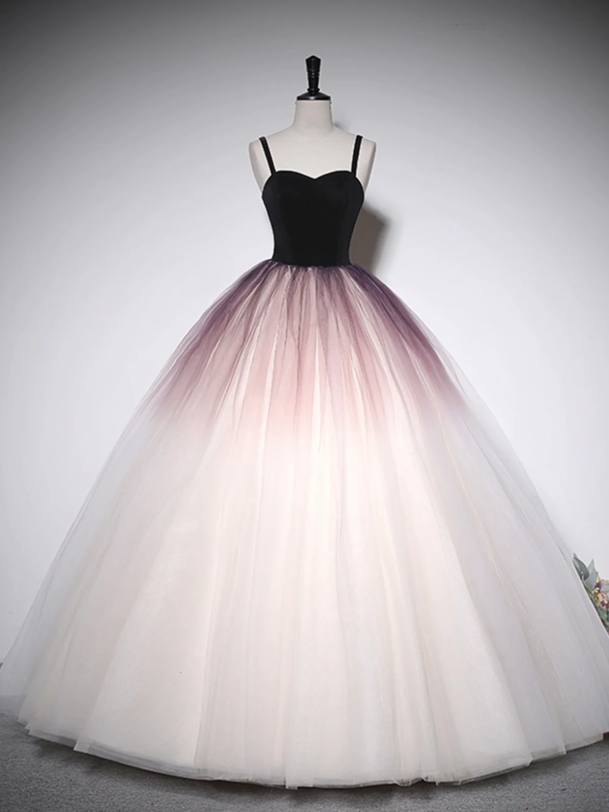 Midnight Velvet And Ombre Tulle Ball Gown