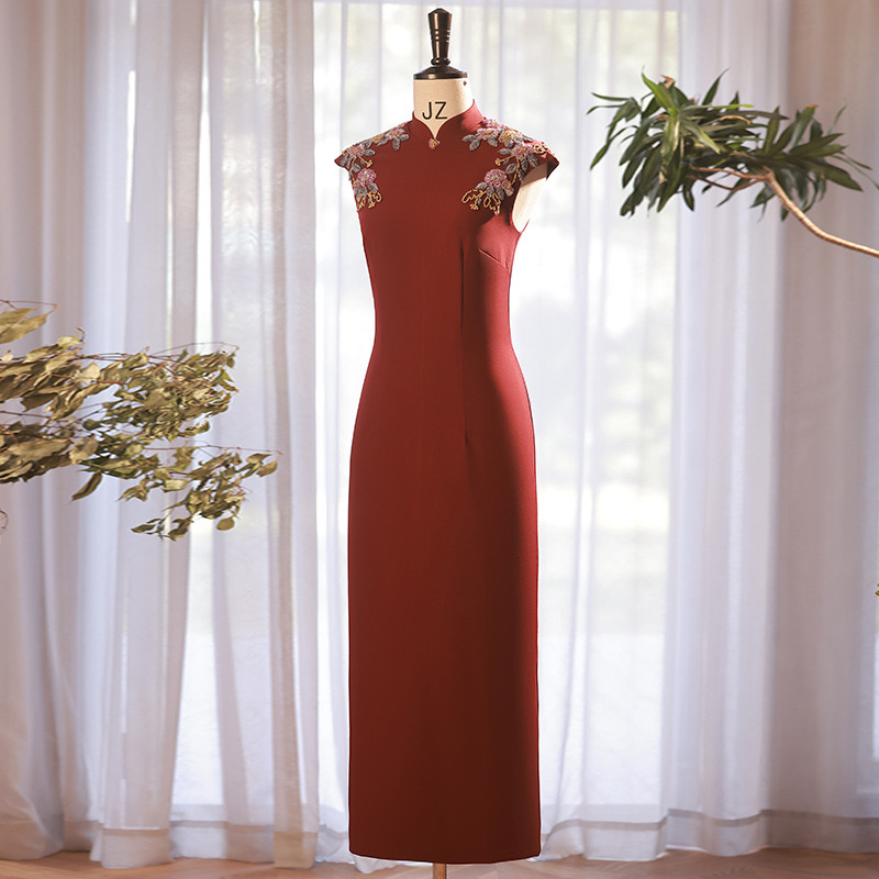 High Neck Party Dress Elegant Formal Wedding Guest Dress With Applique