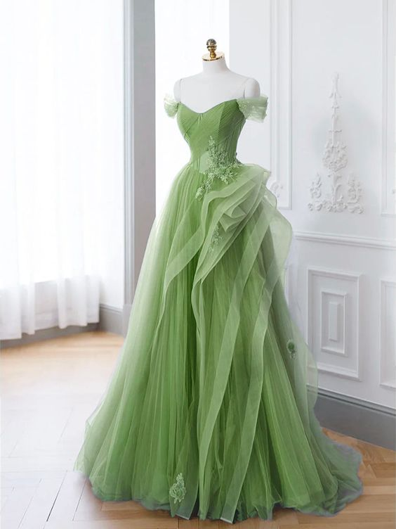 Light Blue Straps Beading Fairy Birthday Outfits Vintage Long Prom Dress, DP3300