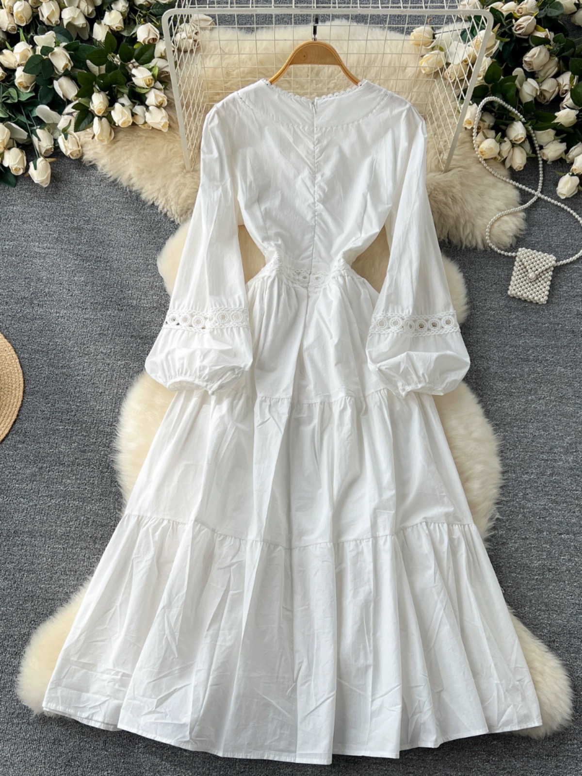 chinese dress ladies Women's Long Sleeve Loose Plain Maxi Dresses Casual Long Dresses with –  RITUALISTIC GIFTS main image 0