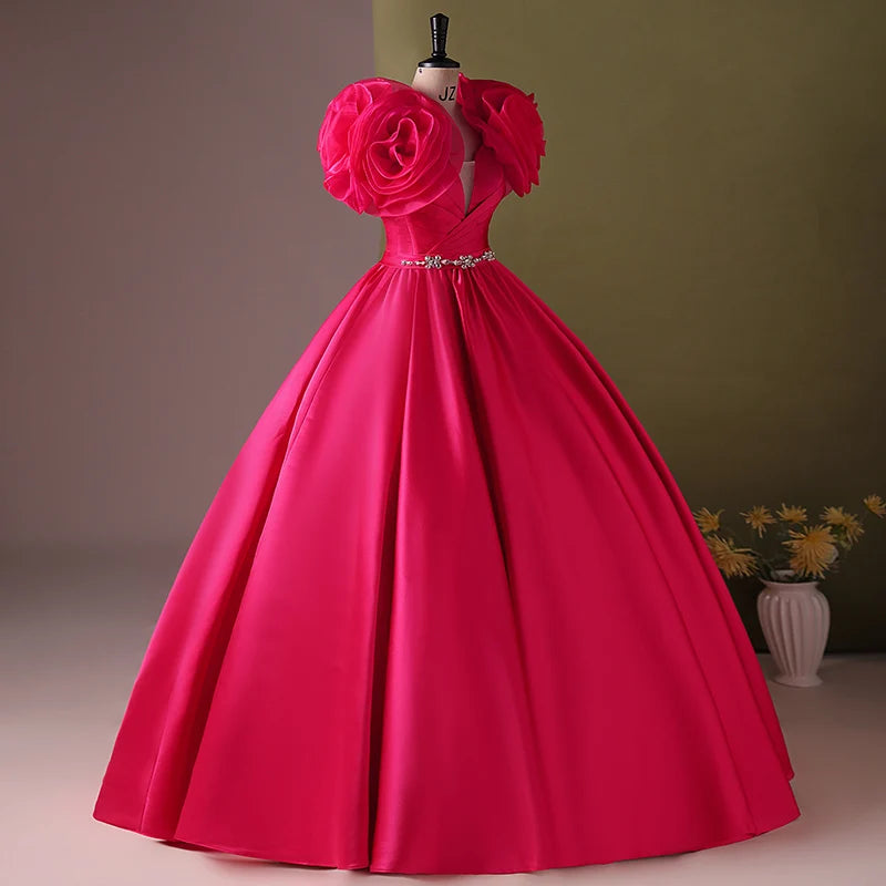 princess polly baby blue dress Luxurious Rosette Satin Gown with Rhinestone Belt