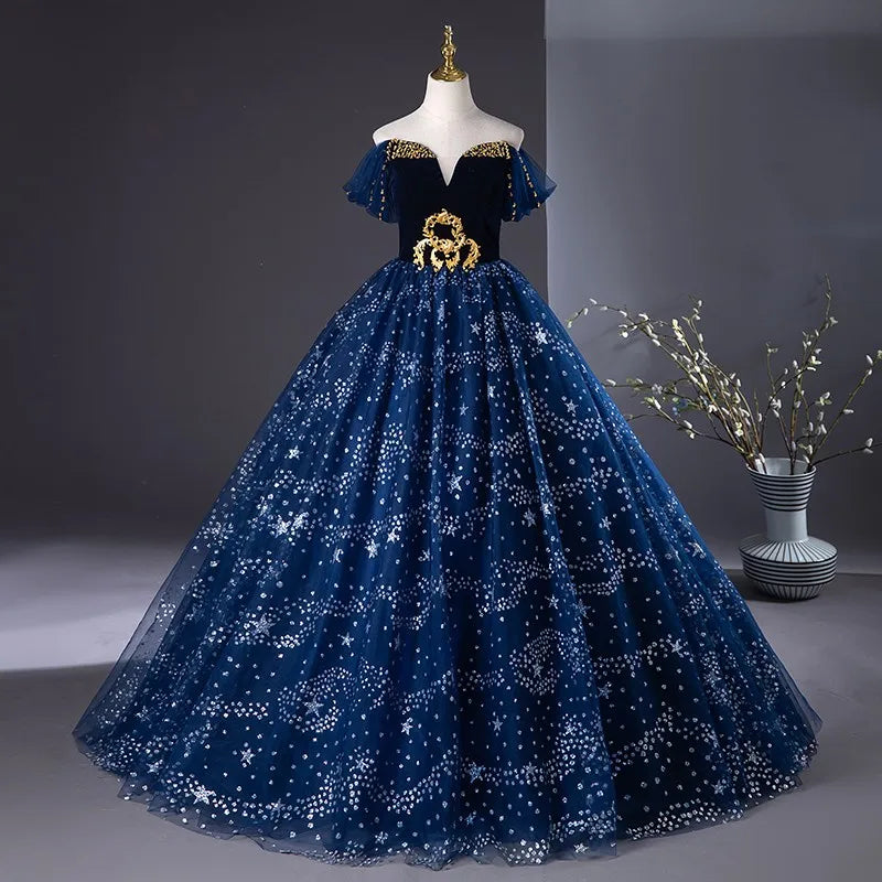 strapless open back dress Navy Blue Sequin Sheath Long Prom Dresses Lace Up Back Evening Gown 22 –  JulyProm