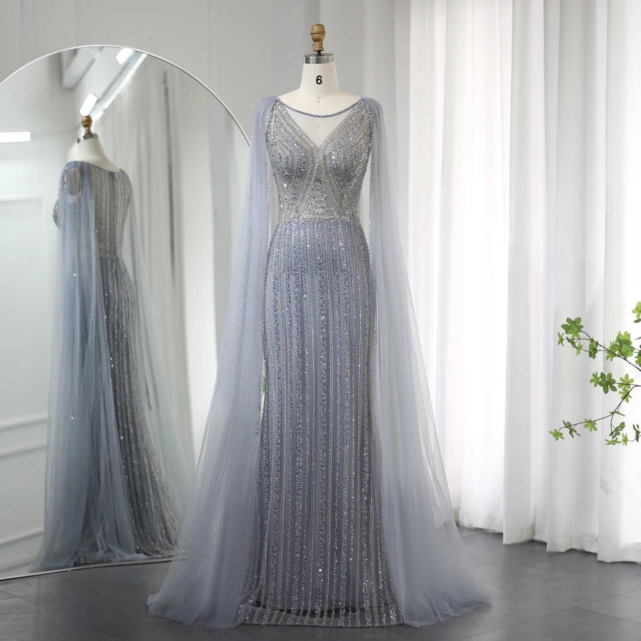 formal dresses over 40 Black Illusion Gown with Cape – VALDRIN SAHITI