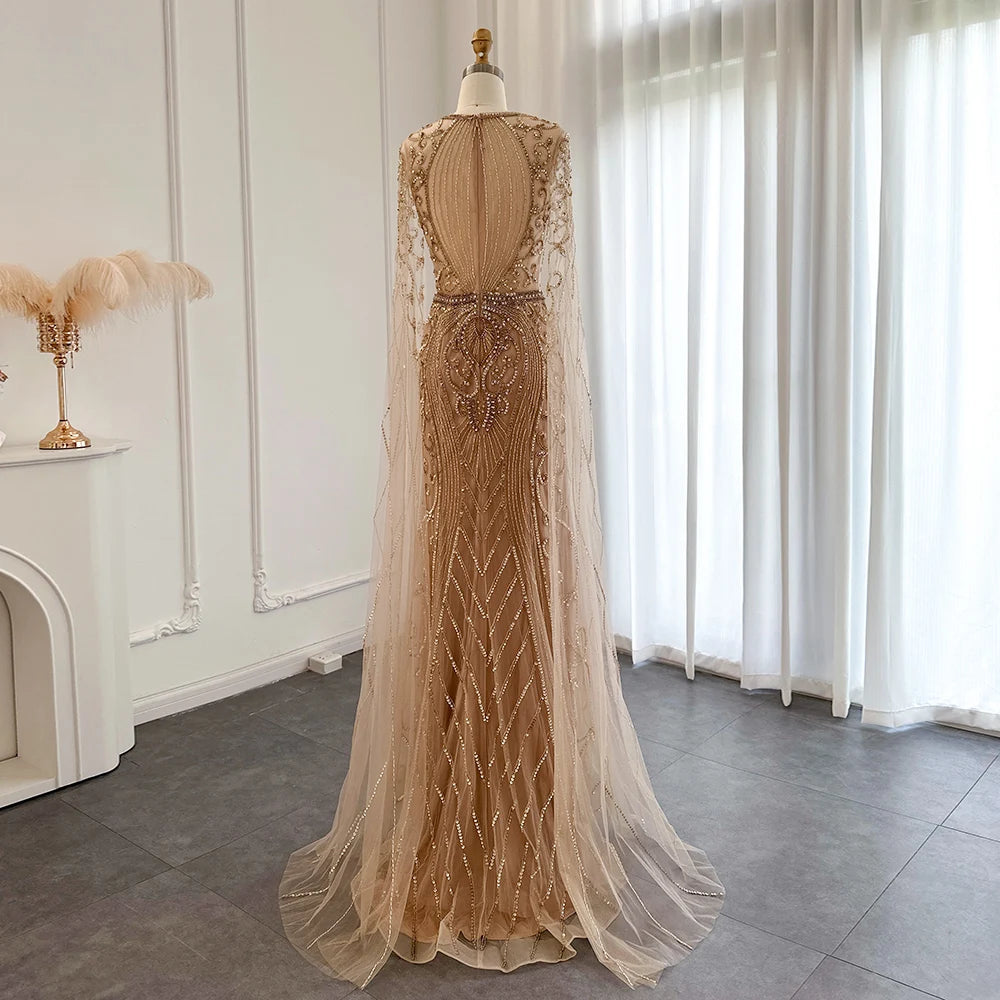 slim fit dress slacks Long Sleeve Beaded Formal Gown: Mac Duggal 6086 Antique Rose / 2 main image 0