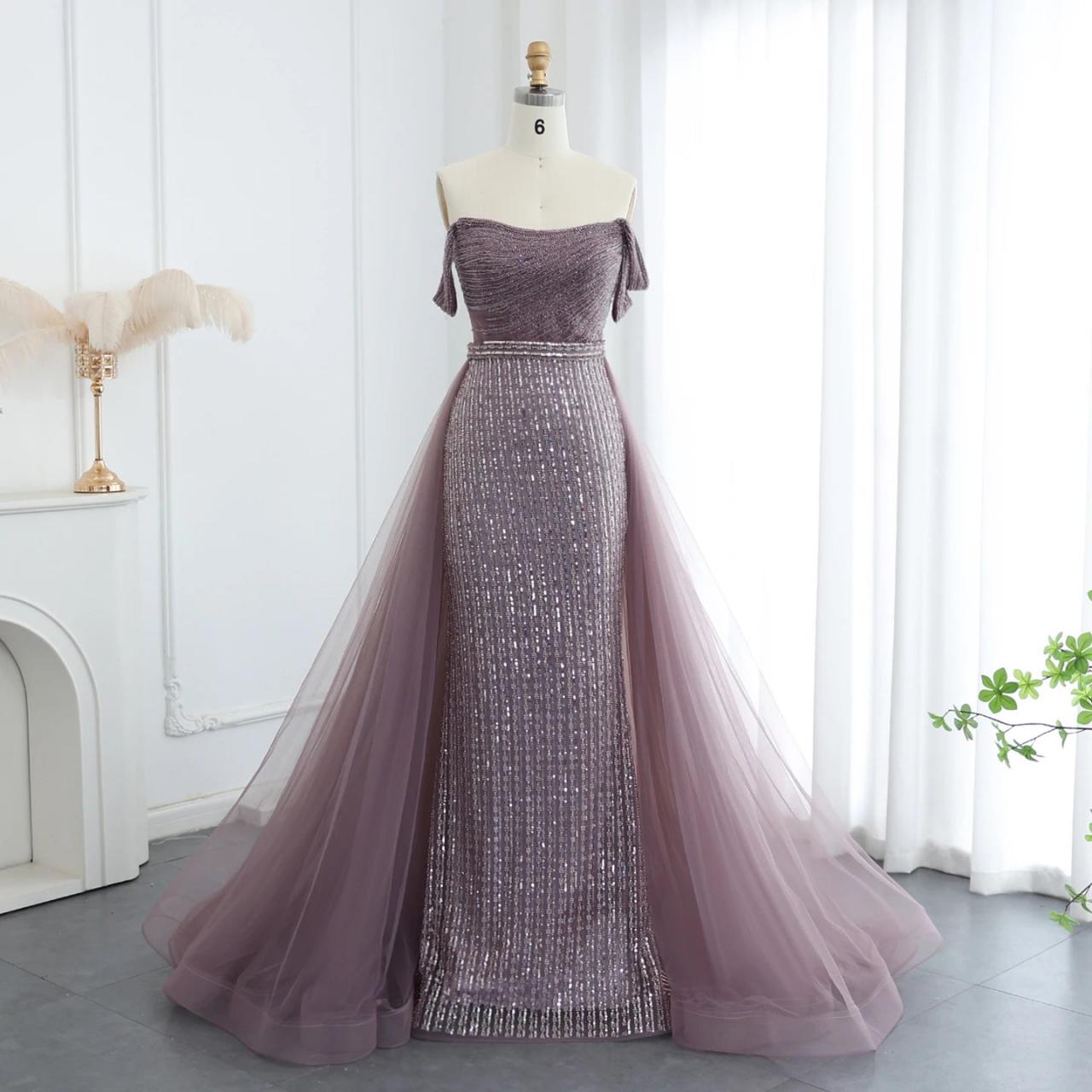 slim fit dress slacks Gothic Green Sequin Evening Gown with Off-Shoulder Design and Tulle Overlay main image 1