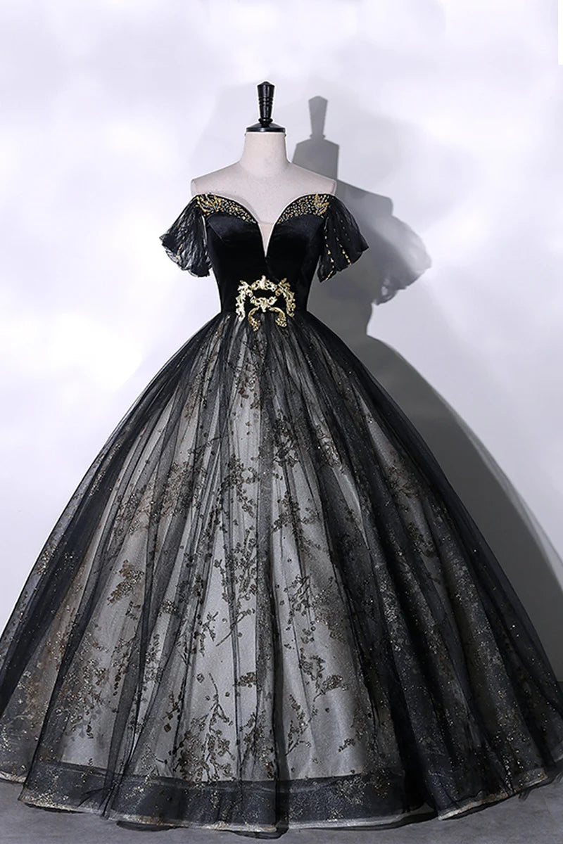 black and gold off the shoulder dress Off-The-S,houlder Applique Detail High Low Brocade Dress Petrol main image 1