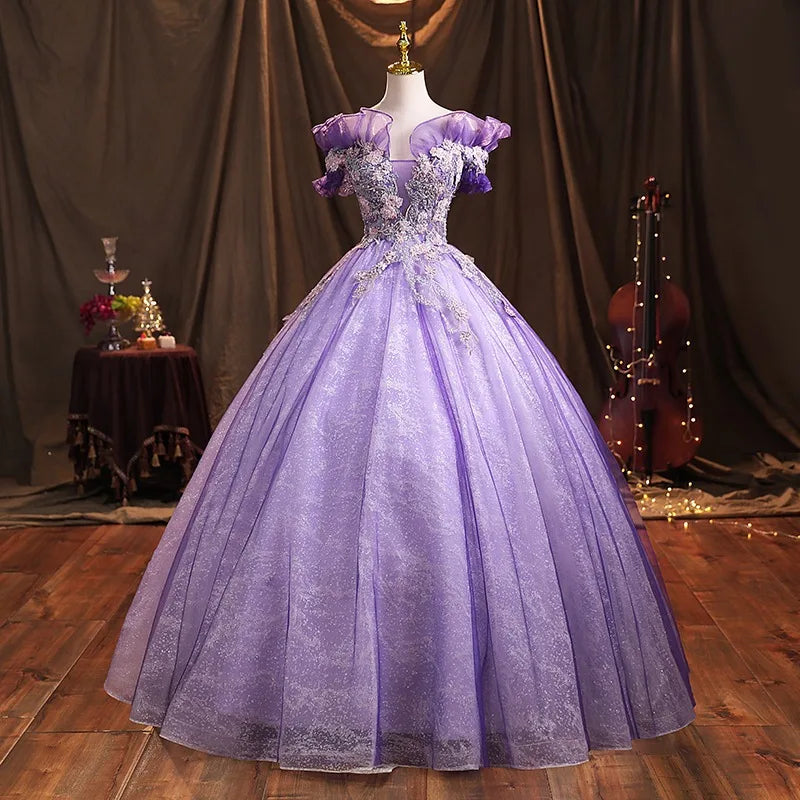 strapless open back dress Anna Cosplay Costume Kid Princess Dress COSFUN