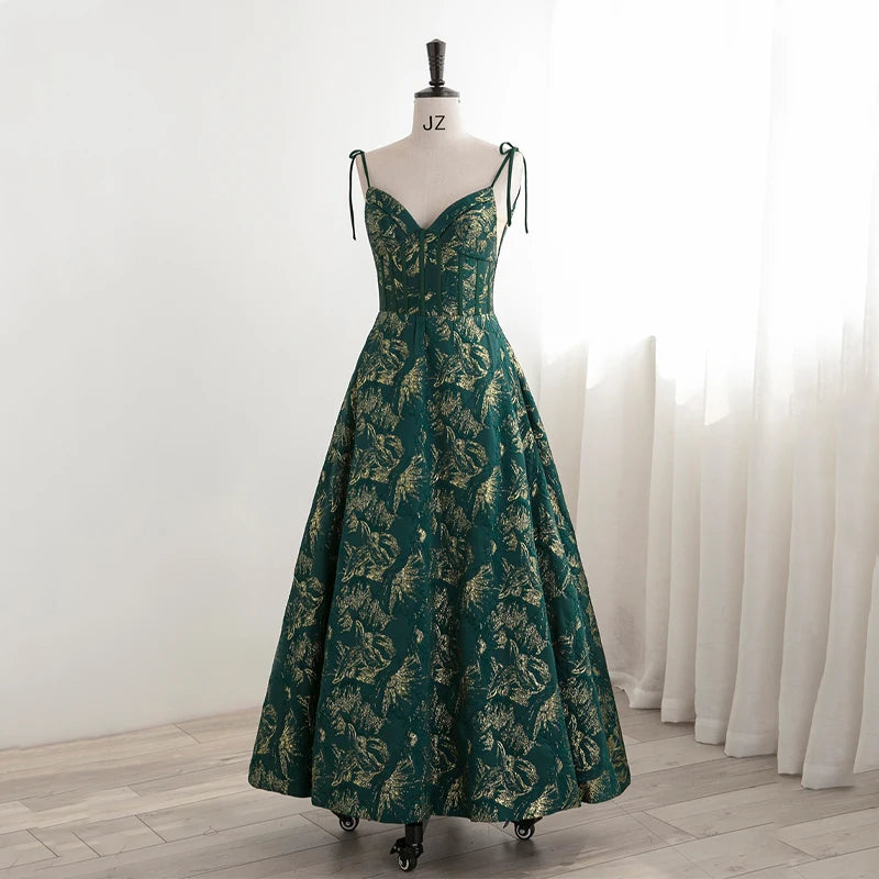 slim fit dress slacks Wedtrend Women Wedding Guest Dress with Pocket Green Asymmetrical Printed Long Bridesmaid Dress with Strapless, Green / US2 main image 0