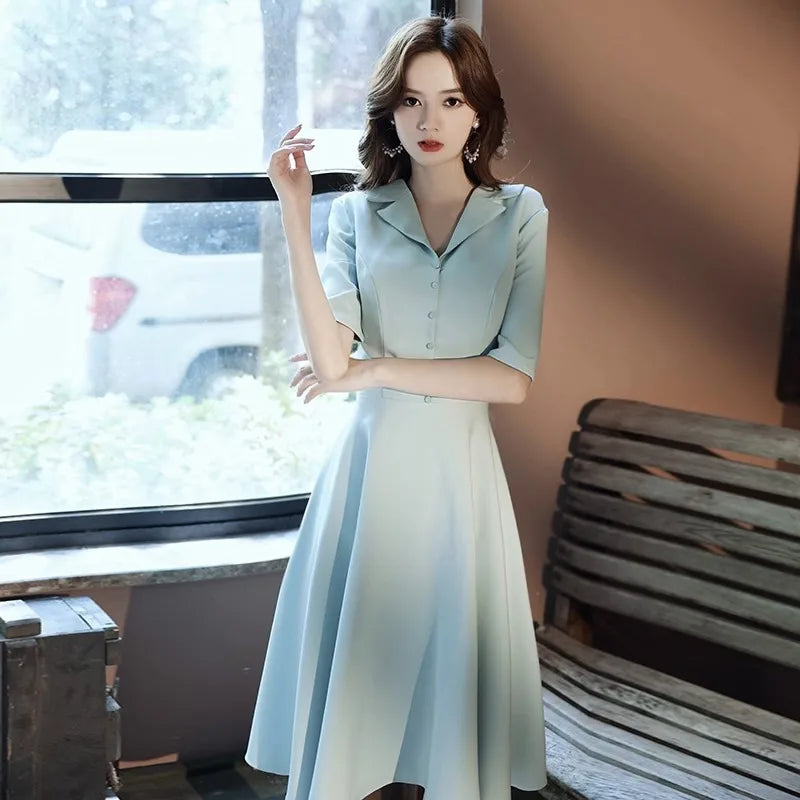 blue tartan dress Sutton Blue Striped Midi Dress
