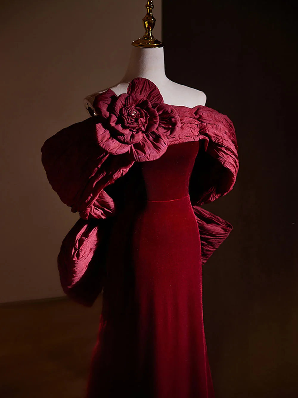 open lace back dress Patou | Oversized bow velvet mini dress main image 1