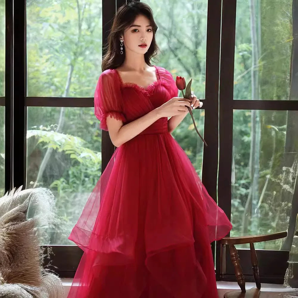 Pregnant Women Toasting Clothes Bride 2024 Burgundy Wedding Engagement Return Dress Can Usually Wear Large Size Summer