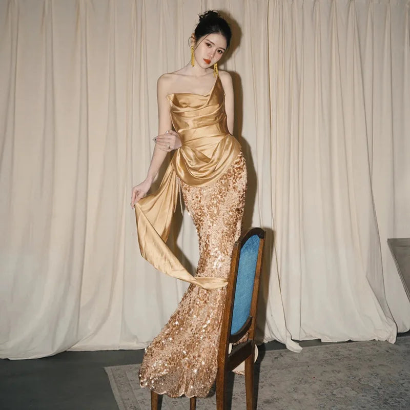one-shoulder cutout asymmetrical dress Cinderella Divine main image 1