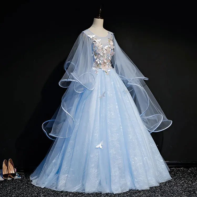 white christmas dresses Butterfly Burnout Organza Girls Dress with Plus Sizes 2 / Yellow/Mint main image 1