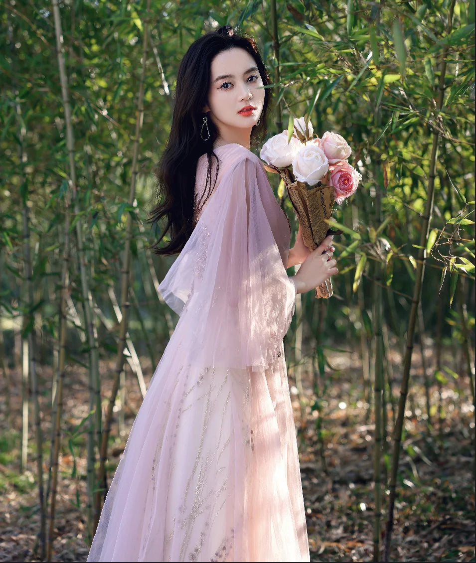 Light Pink Butterfly Sleeve Court Medieval Dress Renaissance Gown Queen  Victorian /marie/ Belle Ball on Luulla