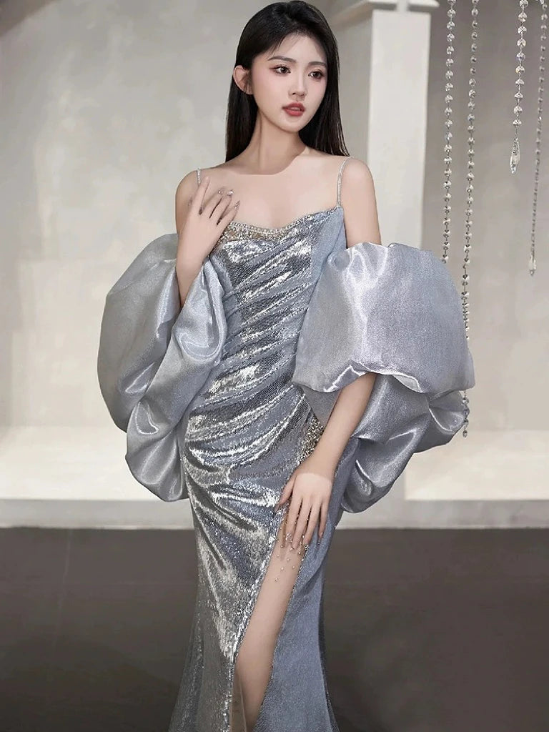 grey silver sequin dress Dark Silver / L USA main image 0