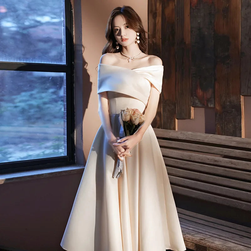 green emerald velvet dress Dolly Elegant Cream Retro French Style Stain Midi Formal Dinner Dress-UJU S / Peach main image 0