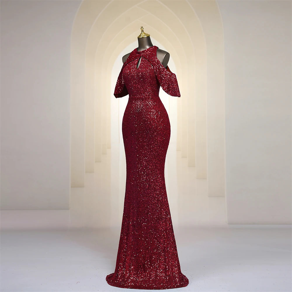 red lace cold shoulder dress Glamorous Red Lace Cold-shoulder Gown For Events