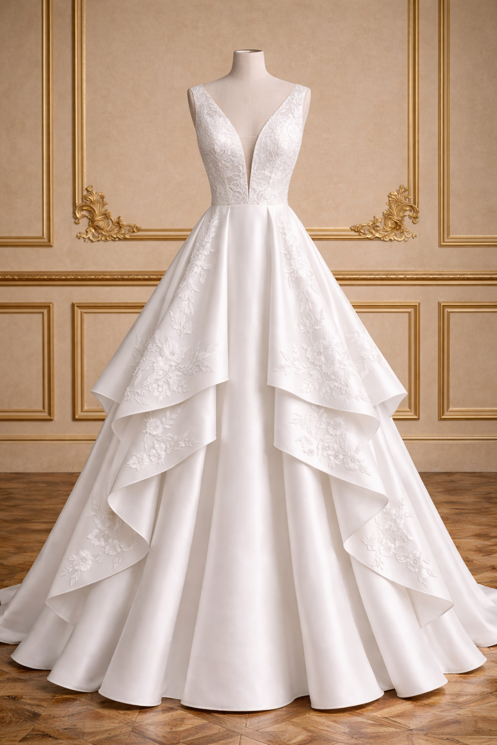 White Lace Applique Mermaid Wedding Dress With High Slit And Sculpted Bodice