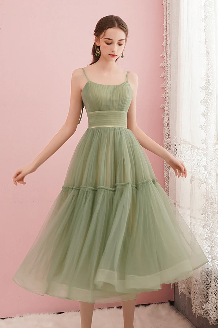 light green garden party dress Skyraze Sage Green Summer Tropical Garden Party Dress,Women's Asymmetric Backless Ruffle Holiday Vacation Outfits,Elegant Boho Milkmaid Birthday Prom Dresses