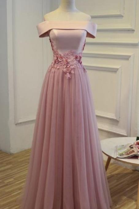 Customized Comfortable Sleeveless Prom Dresses, Pink Sleeveless Prom Dresses, Long Prom Dresses, Pink Long Party Evening Dress