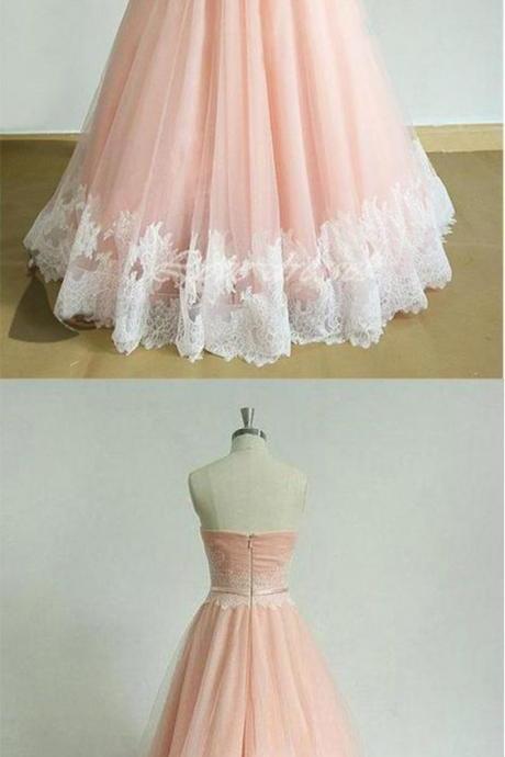 elegant prom dresses,long prom dress,sweetheart prom dresses,applique prom gown,a-line prom dresses,pink evening dress