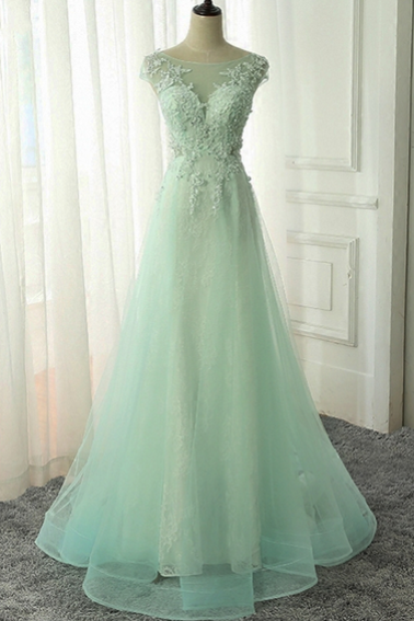 Long Lace Prom Dresses ,a Line Tulle Evening ,party Dress For Graduation, Prom Dress,formal Evening Gown,evening Gowns