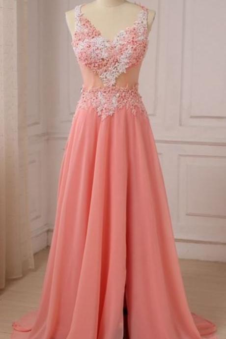 Applique V-neck Chiffon Evening Dress Ball Gown With A Sequined Dress And A Tailored Evening Gown