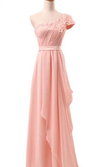 Elegance Of The Gown, A One-word Front Office, A Formal One-shoulder Floral Dress Evening Dresses