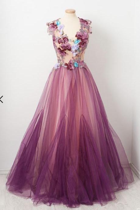 Lavande Fondant Purple Floral Dress Prom Wedding Pinup Goth