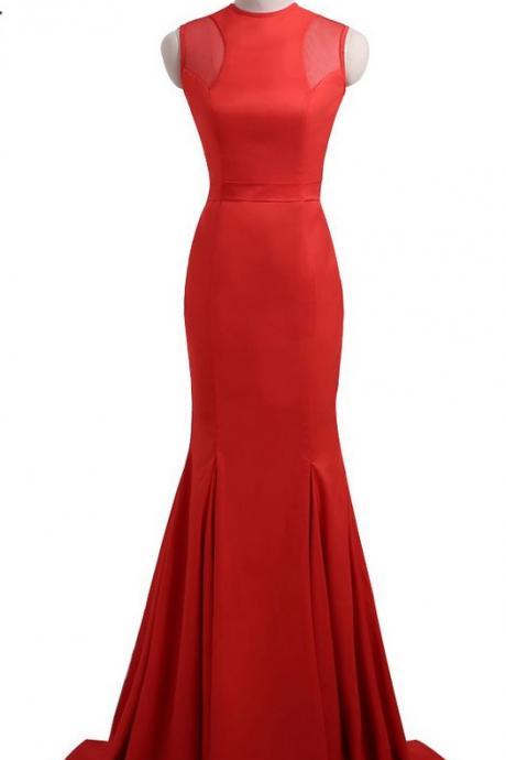 Simple Beautiful Prom Dress,long Mermaid Evening Dress,sexy Red Dress, Formal Party Dress