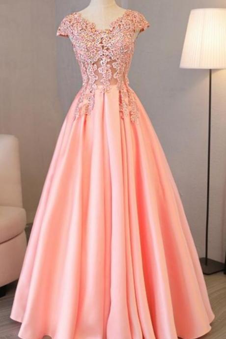 Rose's Long Evening Dress, Woman's Custom Dress, A Formal Evening Gown,lace Applique Prom Dress, Floor Length