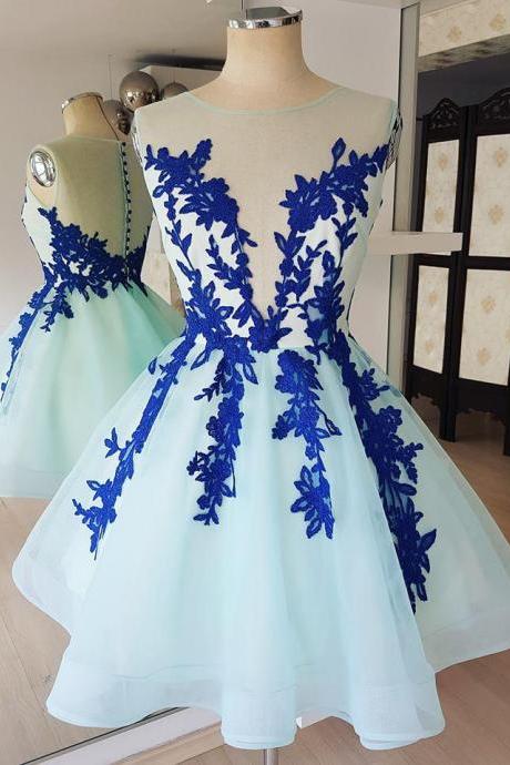 See Through Homecoming Dresses,lace Applique Homecoming Dress,short Homecoming Dresses,a Line Homecoming Dress