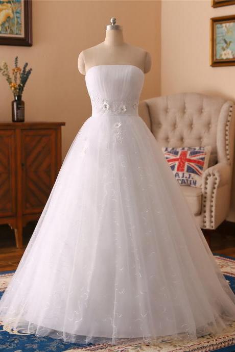 A-line 3d Flower Lace Applique Wedding Dress ,sexy Sweetheart Neck Wedding Dress , Luxury Beading Sleeveless Wedding Dress,diamond Floor Length